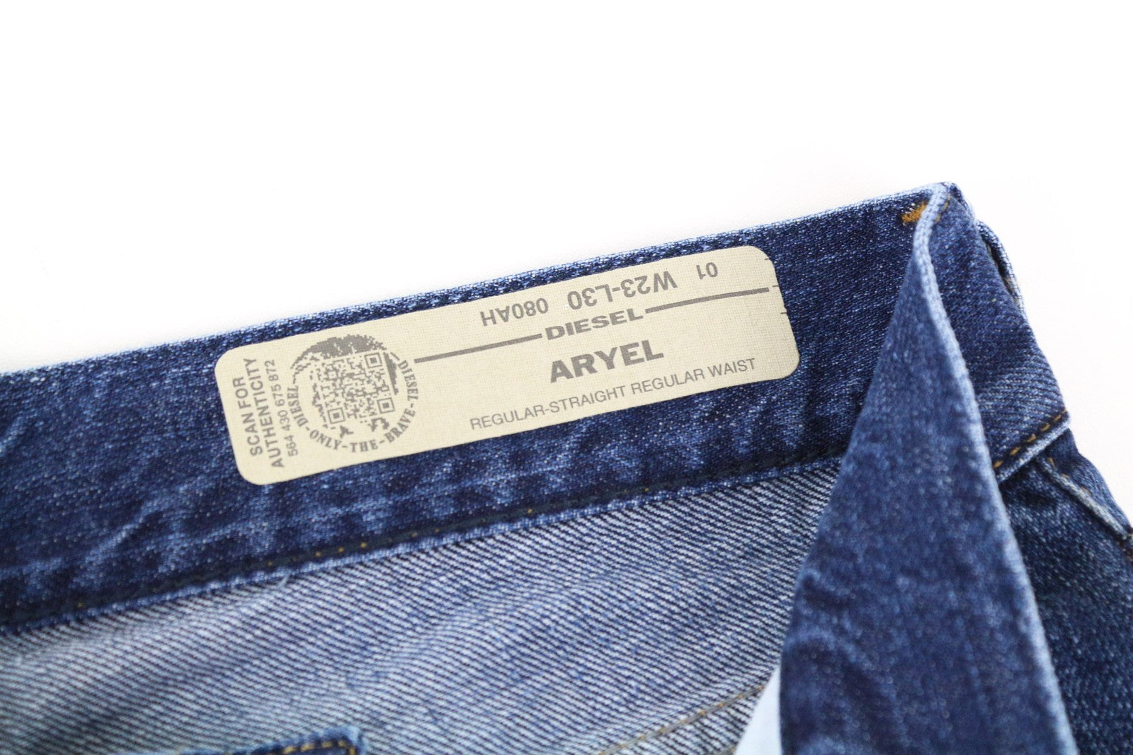 DIESEL Aryel 080AH Women's Jeans W23/L30 Cropped Straight Blue Pure Cotton