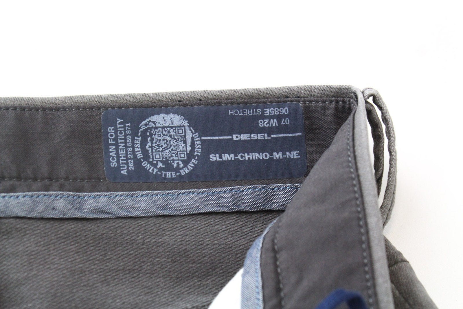 DIESEL Slim-Chino-M-NE 0685E vyriškos kelnės W28 pilkos sportinės Jogg Slim Stretch 