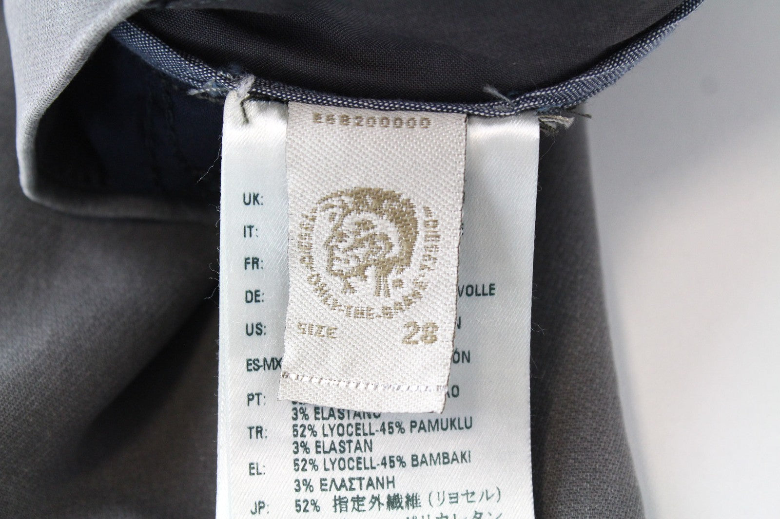 DIESEL Slim-Chino-M-NE 0685E vyriškos kelnės W28 pilkos sportinės Jogg Slim Stretch 