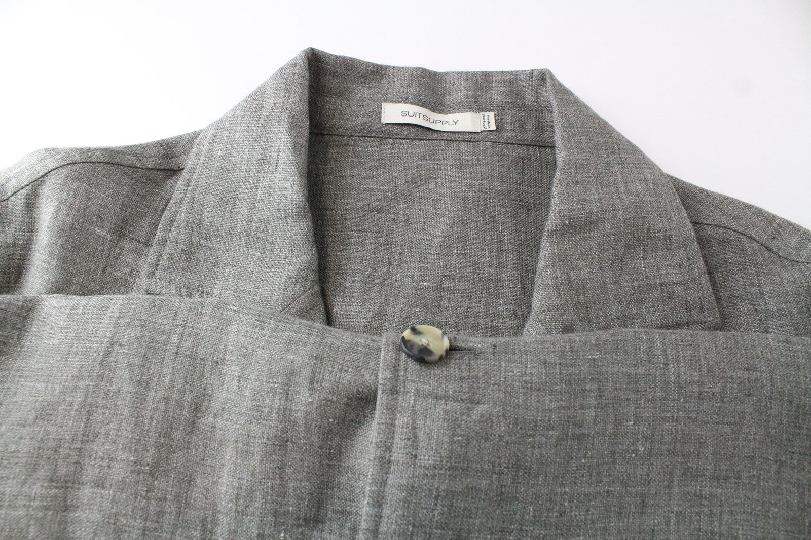 „SUITSUPPLY Shara“ vyriška striukė su nauja kišene, UK40R, safario žalia, plona lininio audinio mišinio medžiaga 