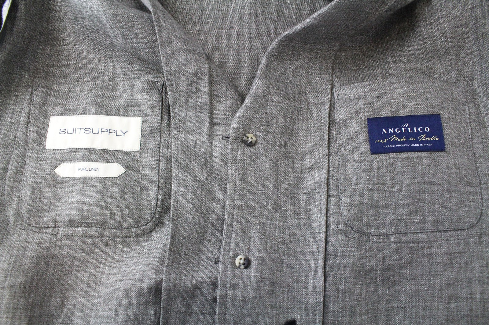 „SUITSUPPLY Shara“ vyriška striukė su nauja kišene, UK40R, safario žalia, plona lininio audinio mišinio medžiaga 