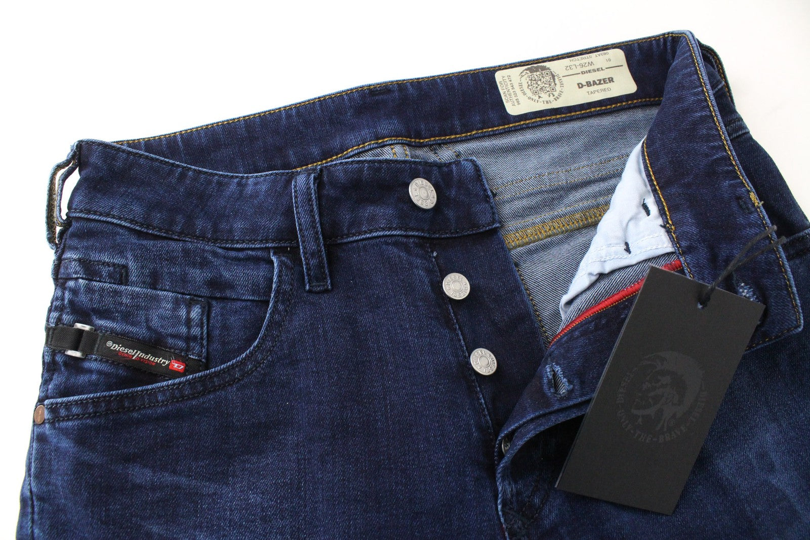 DIESEL D-Bazer 083AT vyriški džinsai W26/L32 vidutinio mėlynumo, siaurėjantys, su sagomis 