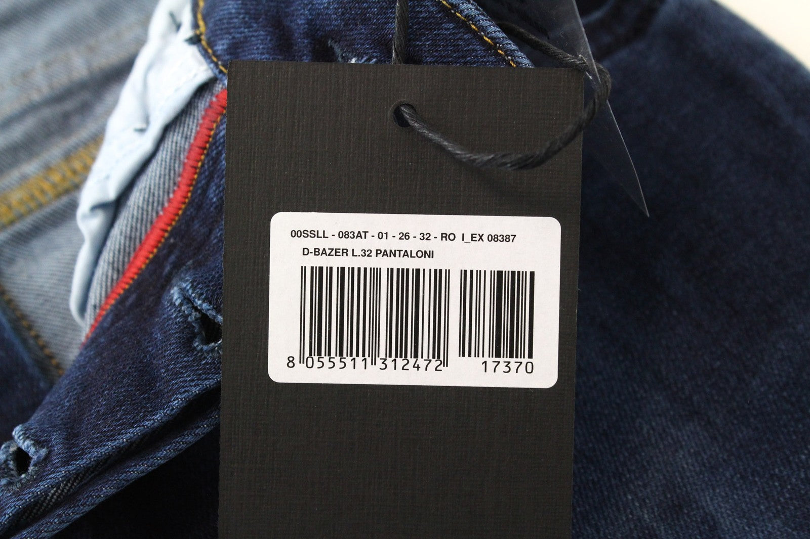 DIESEL D-Bazer 083AT vyriški džinsai W26/L32 vidutinio mėlynumo, siaurėjantys, su sagomis 