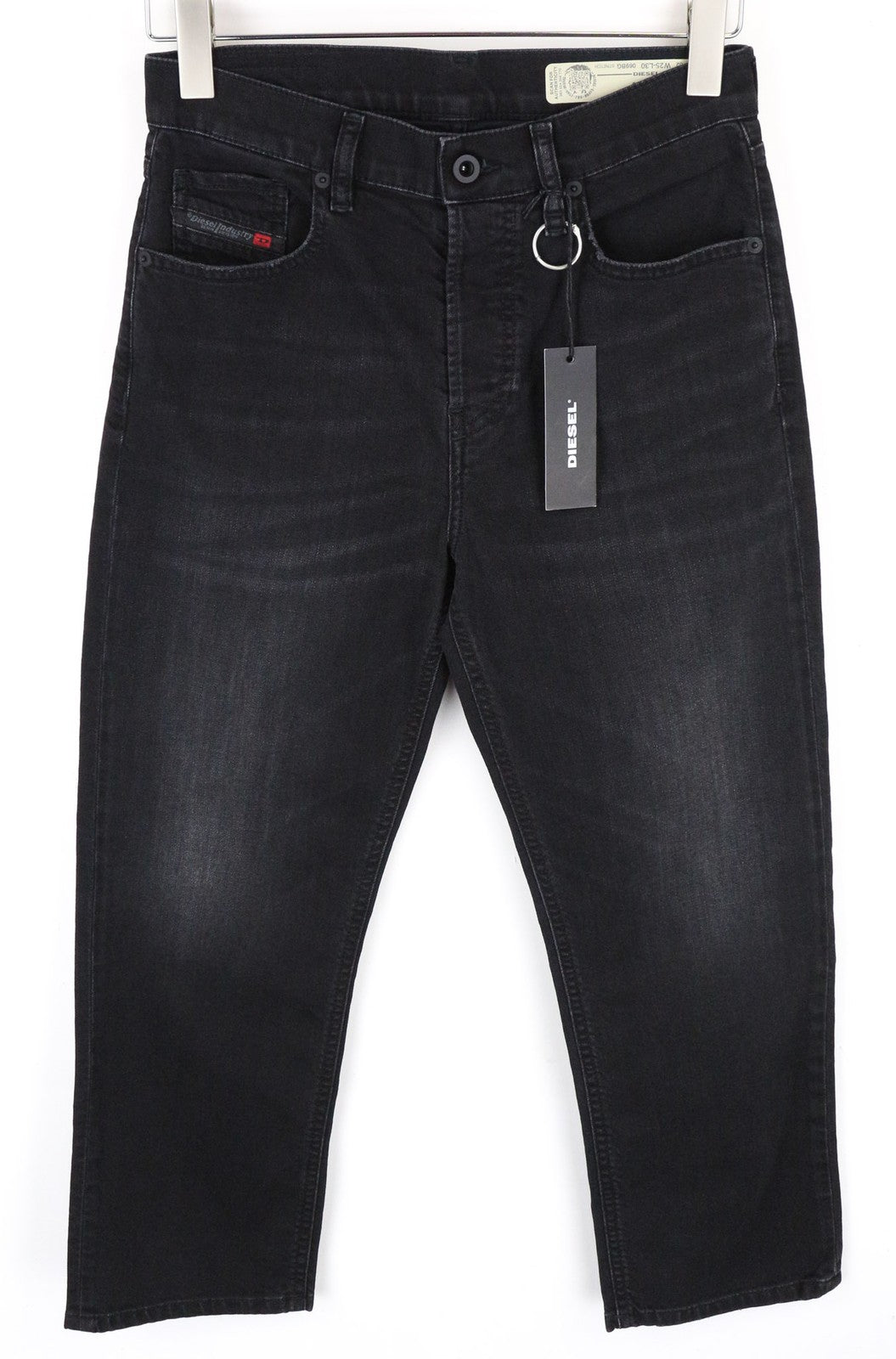 DIESEL Aryel 069BG moteriški džinsai W25/L30 juodi, skalbti, tiesūs, tamprūs medvilniniai džinsai 