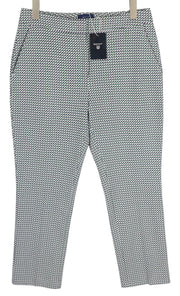 GANT Geo Jersey Cigarette moteriškos kelnės EU40 šviesiai žalios raštuotos plonos kelnės 