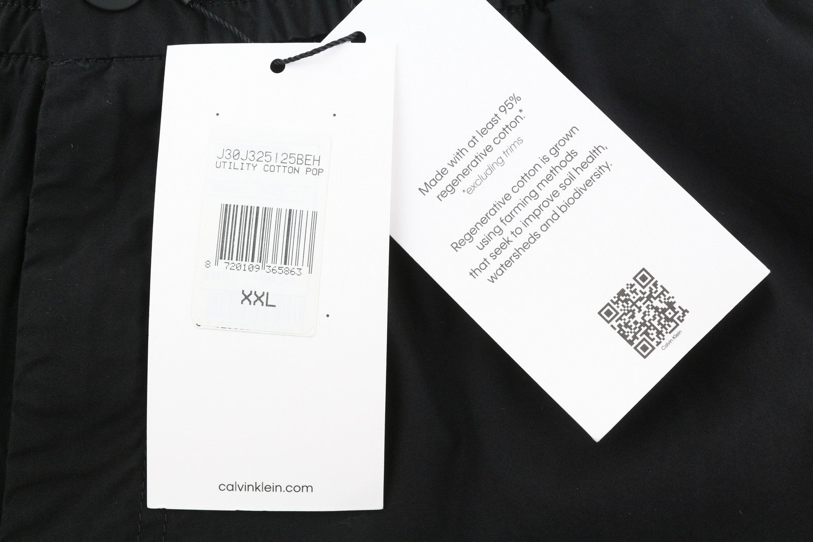 CALVIN KLEIN Utility Cotton Pop vyriškos kelnės, juodos, su elastingu juosmeniu ir logotipu.