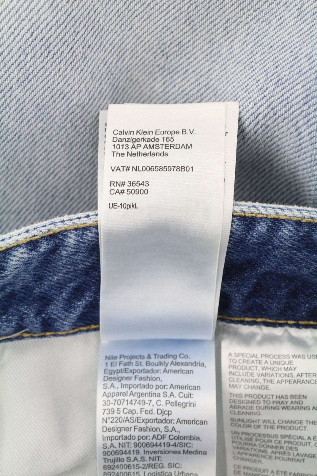 CALVIN KLEIN Regular Taper Men Jeans W33/L32 Blue Faded Ripped Distress Denim