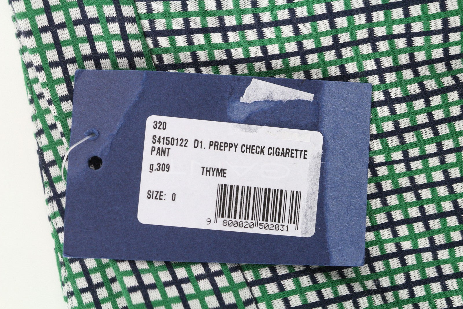 GANT Preppy Check Cigarette moteriškos kelnės EU36 žalios, prigludusios iki kulkšnių 