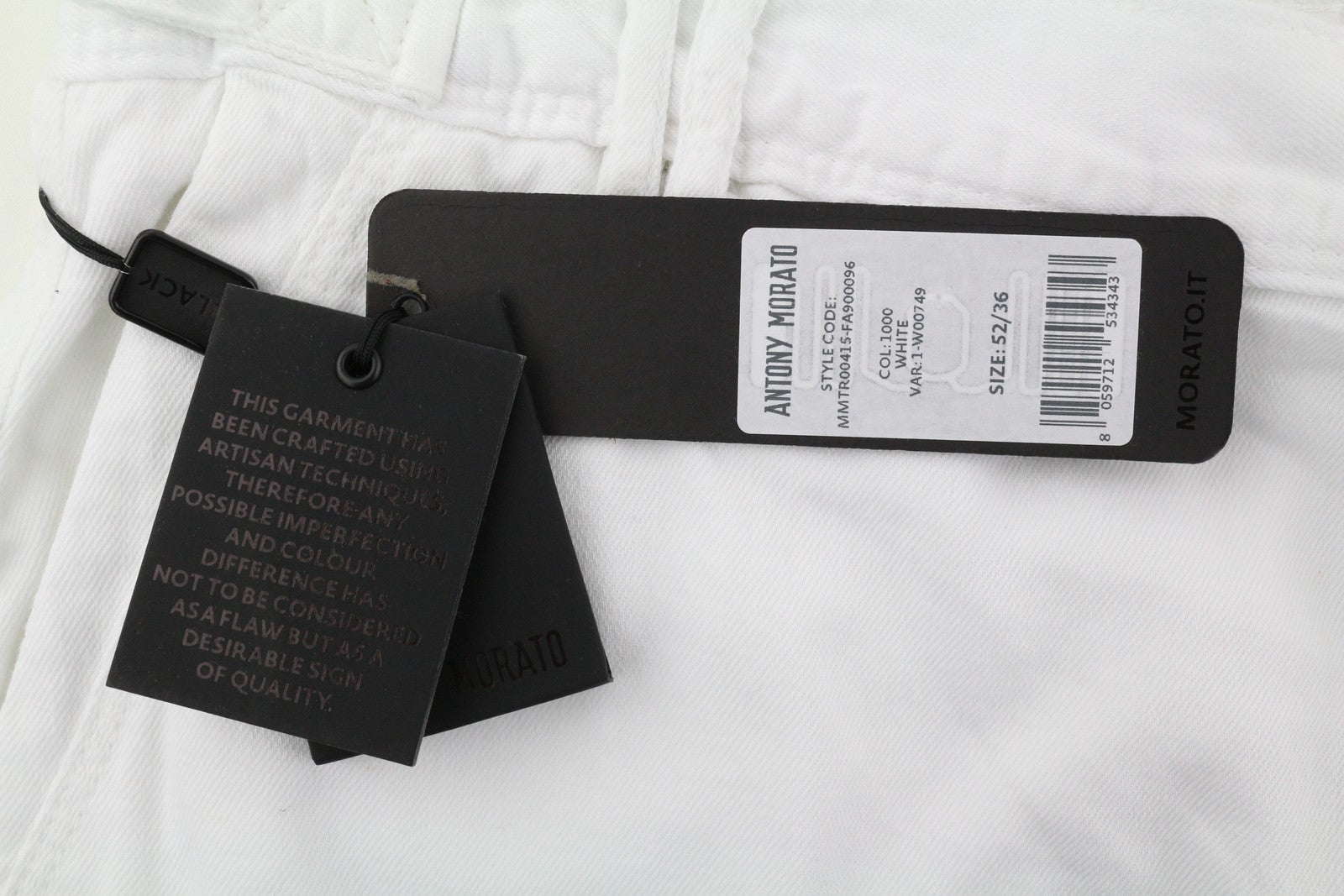 ANTONY MORATO Prince vyriškos kelnės, W36, baltos, lininio mišinio, laisvo kirpimo, su sagomis 