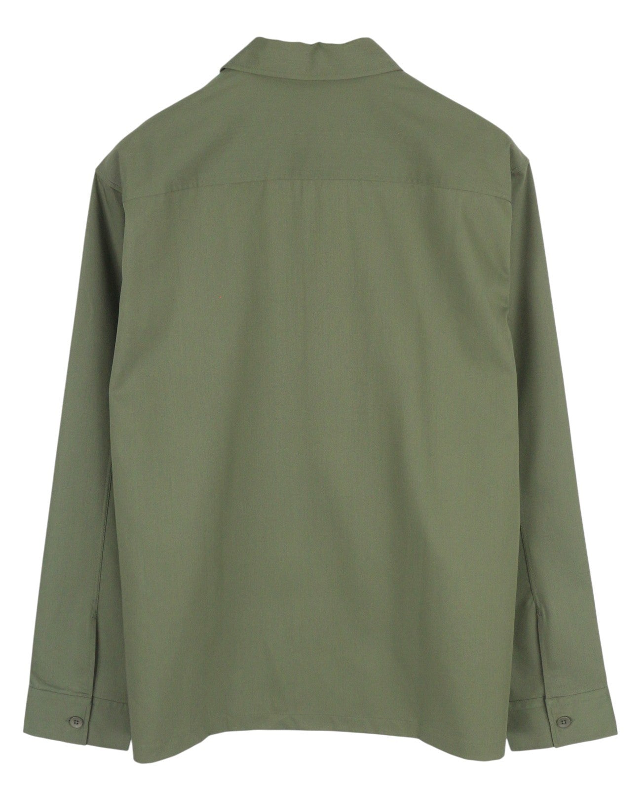 CALVIN KLEIN Minimalist Twill vyriški marškinėliai, L dydžio, žali, plataus kaklo, marškinėliai su užtiestomis kišenėmis.