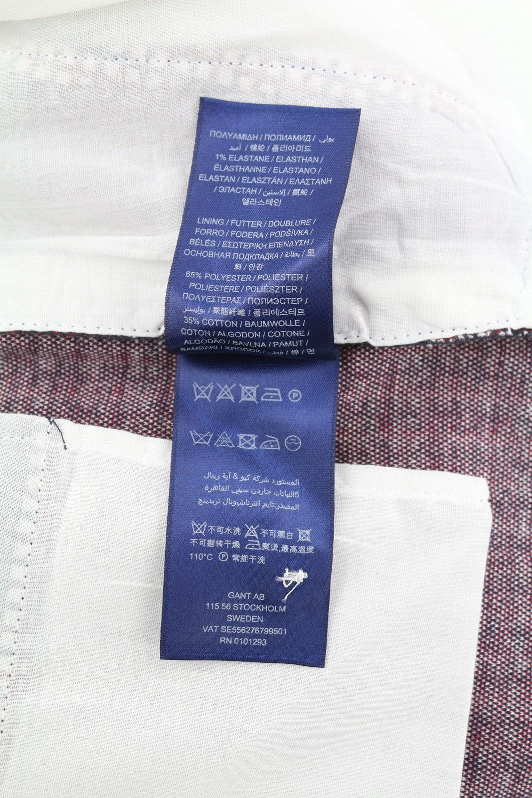 GANT Preppy Check Cigarette moteriškos kelnės EU34 Slim Fit trumpintos iki kulkšnių 