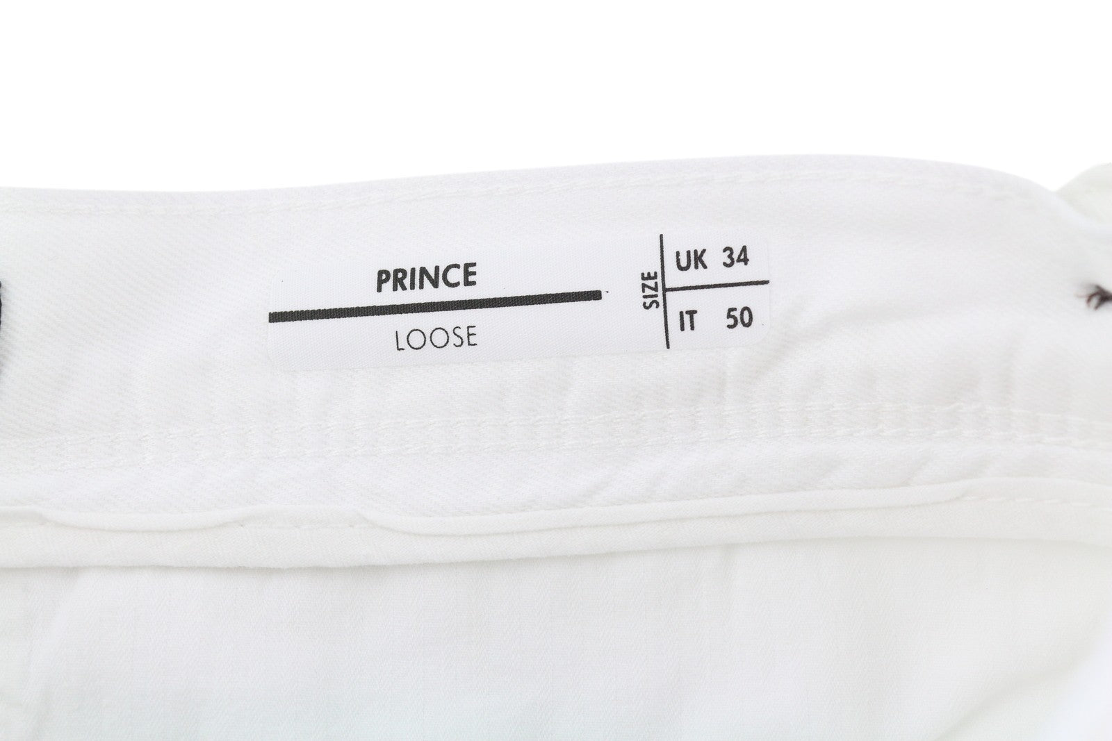 ANTONY MORATO Prince vyriškos kelnės W34 baltos lino mišinio laisvo kirpimo su sagomis