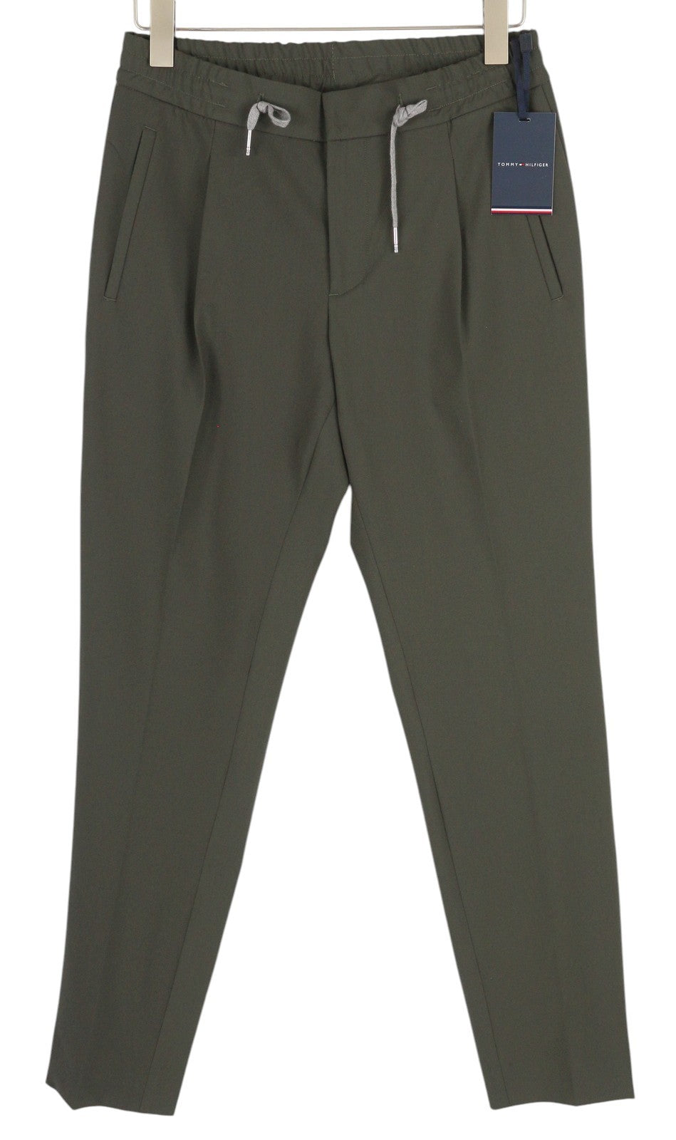 TOMMY HILFIGER Plaid Tech Stretch vyriškos kelnės W31 THFlex Elastic Waist Slim 