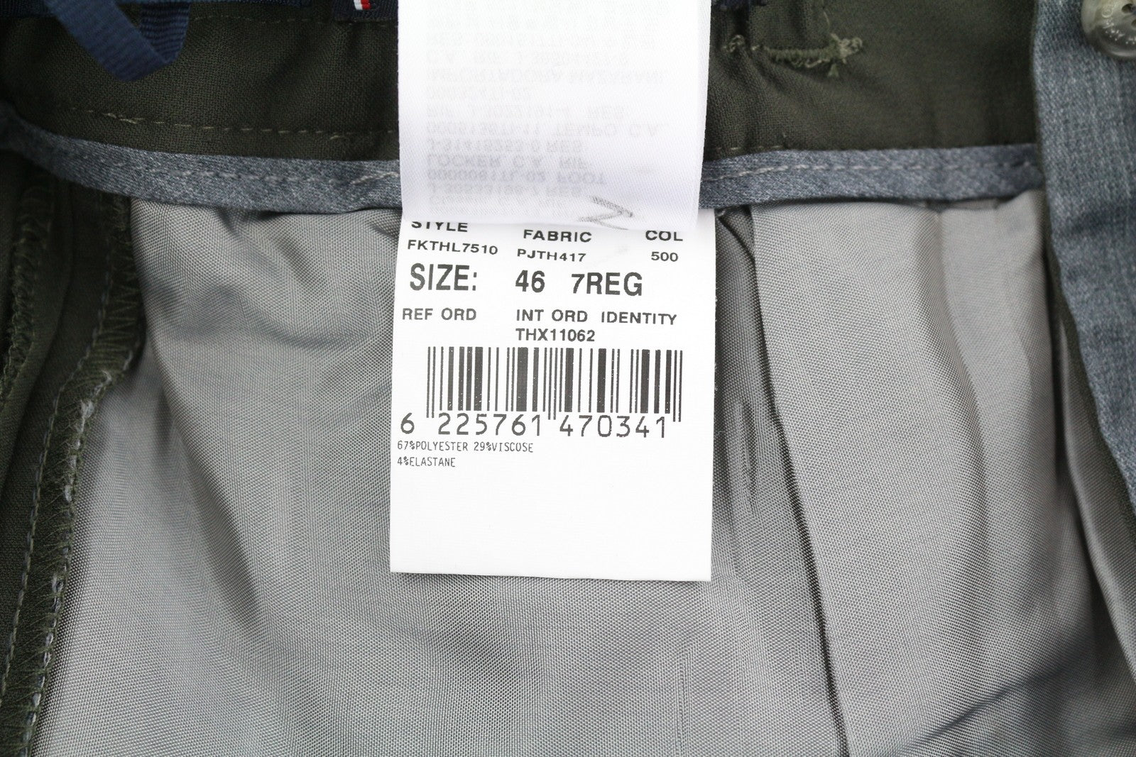 TOMMY HILFIGER Plaid Tech Stretch vyriškos kelnės W31 THFlex Elastic Waist Slim 