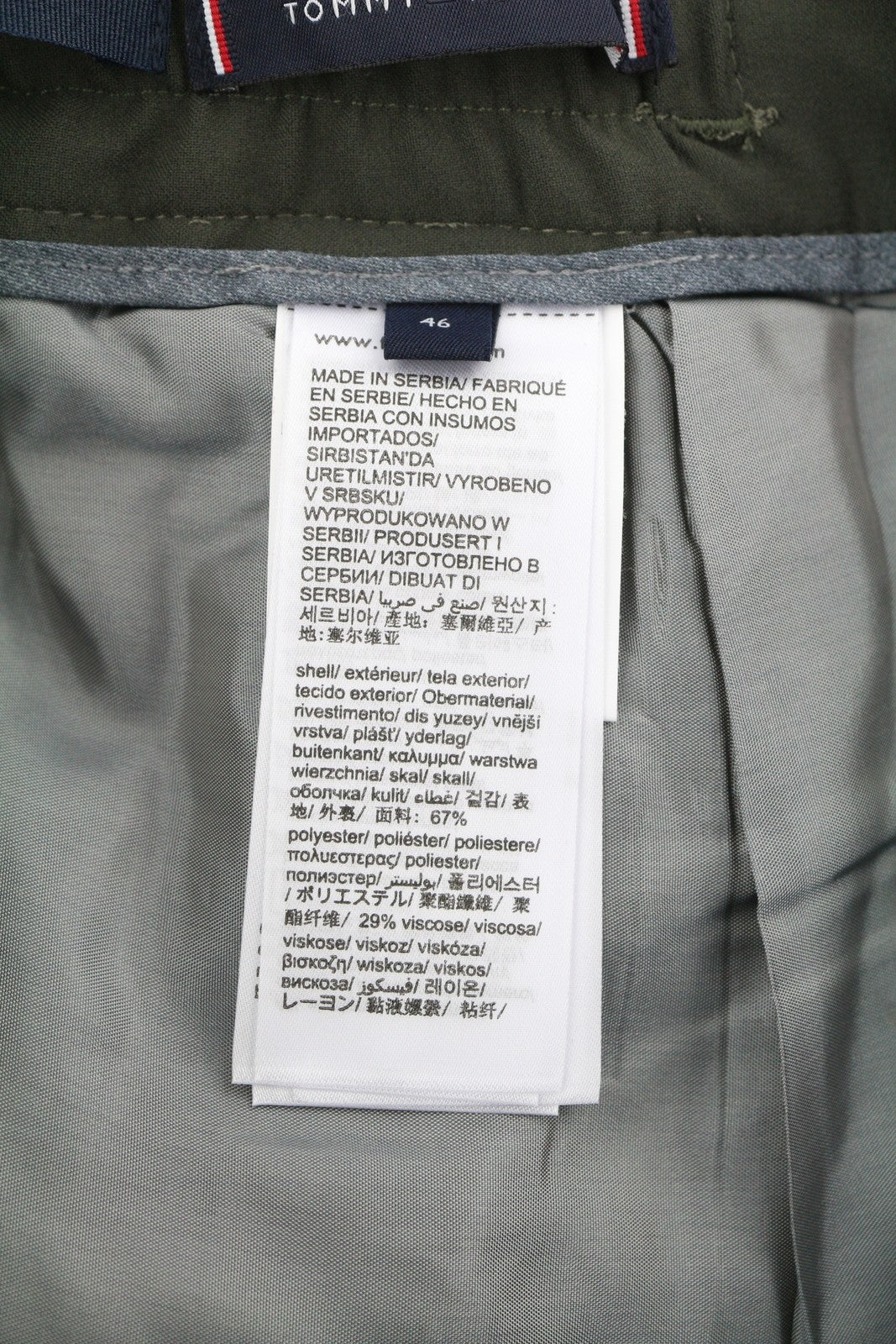 TOMMY HILFIGER Plaid Tech Stretch vyriškos kelnės W31 THFlex Elastic Waist Slim 