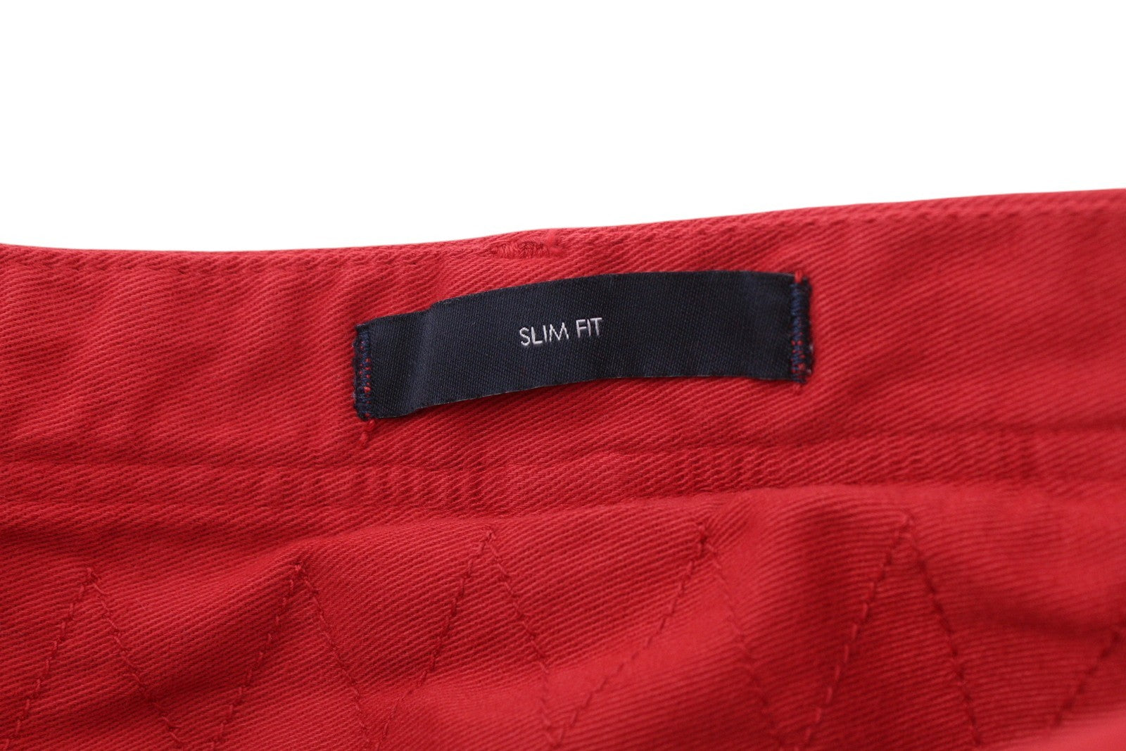 TOMMY HILFIGER „Twill Stretch“ vyriškos kelnės W32 raudonos klostuotos, plonos, su užtrauktuku, laisvalaikio stiliaus. 