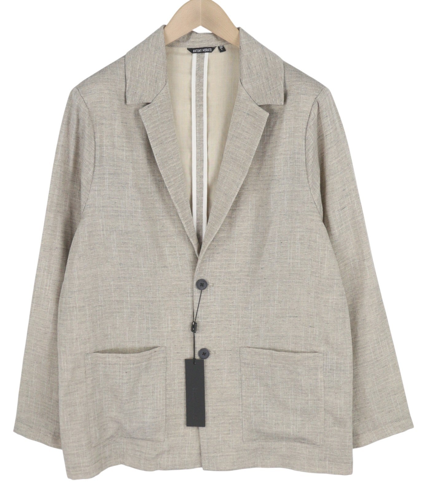 ANTONY MORATO Men Blazer L Light Brown Single-Breasted Notch Button Unlined
