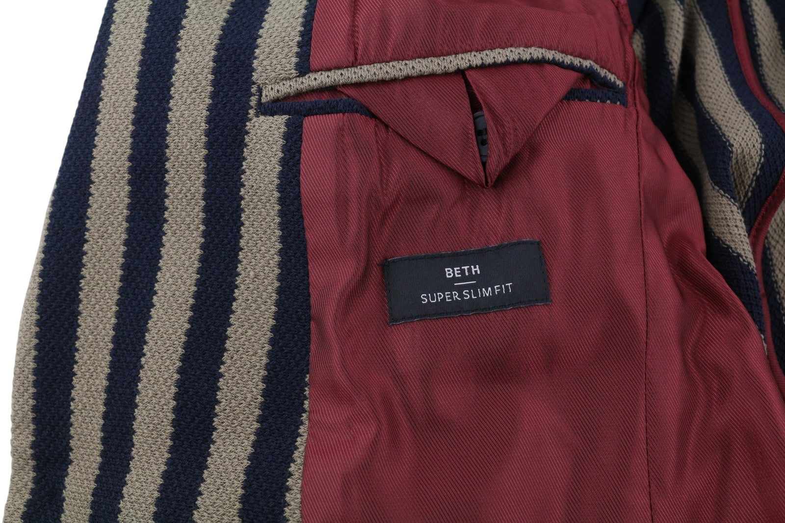 ANTONY MORATO vyriškas švarkas S, rudas, itin plonas, dryžuotas, vienaeilis. 