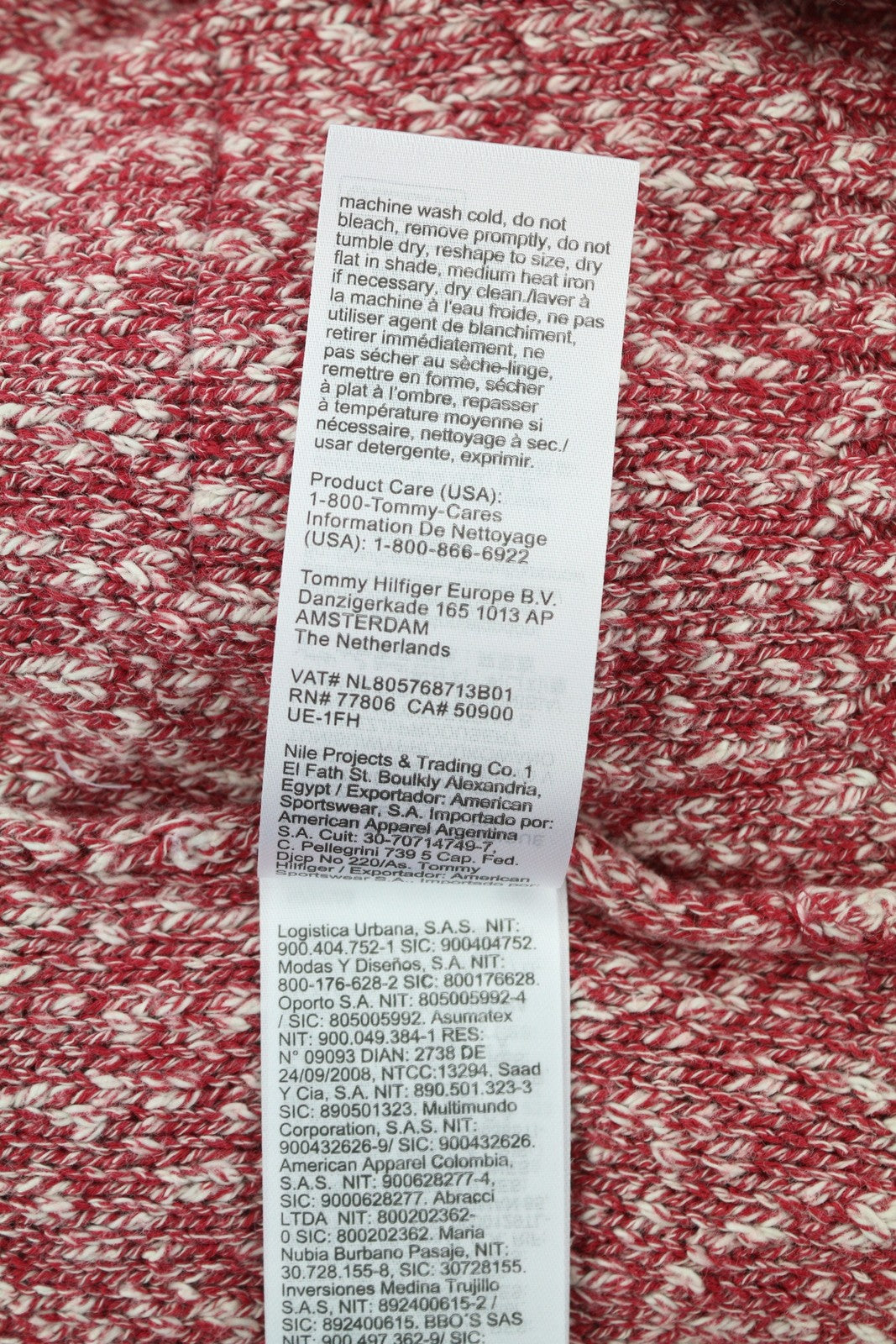 TOMMY HILFIGER Slub Yarn C NK vyriškas megztinis S dydžio raudonas melanžas megztinis RMK 149 € 
