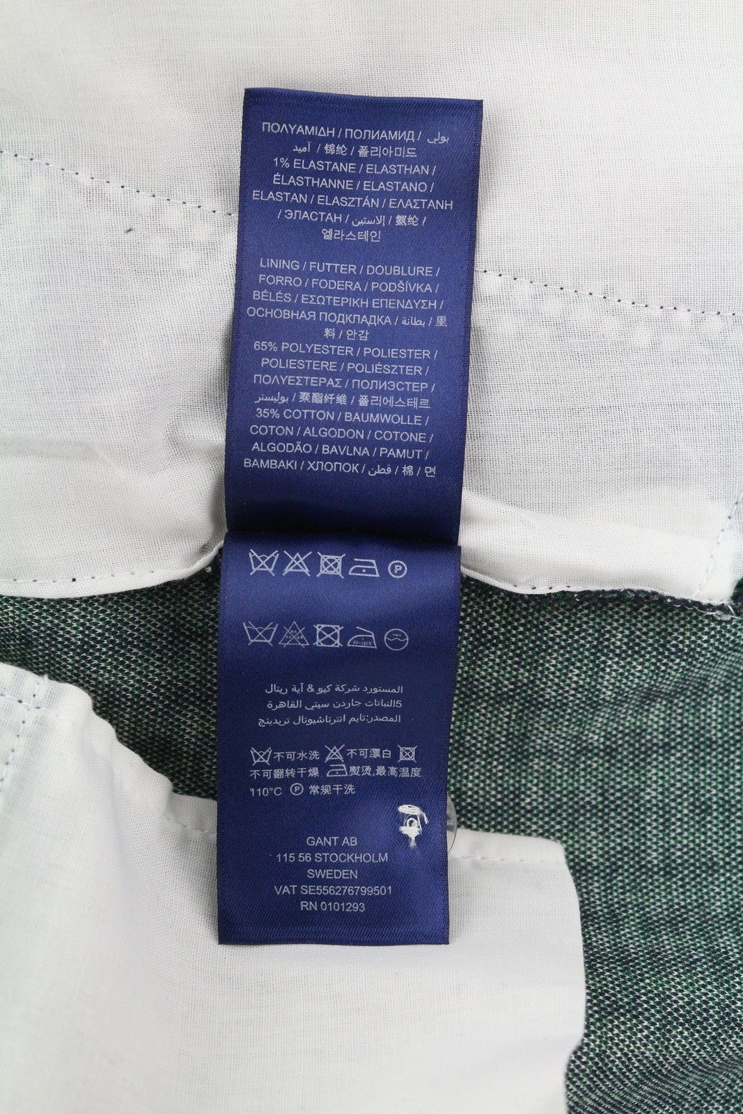 GANT Preppy Check Cigarette moteriškos kelnės EU38 žalios, priglundančios, trumpintos klešnės 