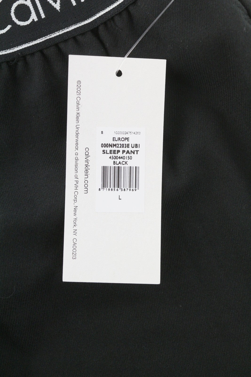 CALVIN KLEIN vyriškos kelnės L dydžio juodos su elastingu juosmeniu ir tampriu logotipu pižamos 