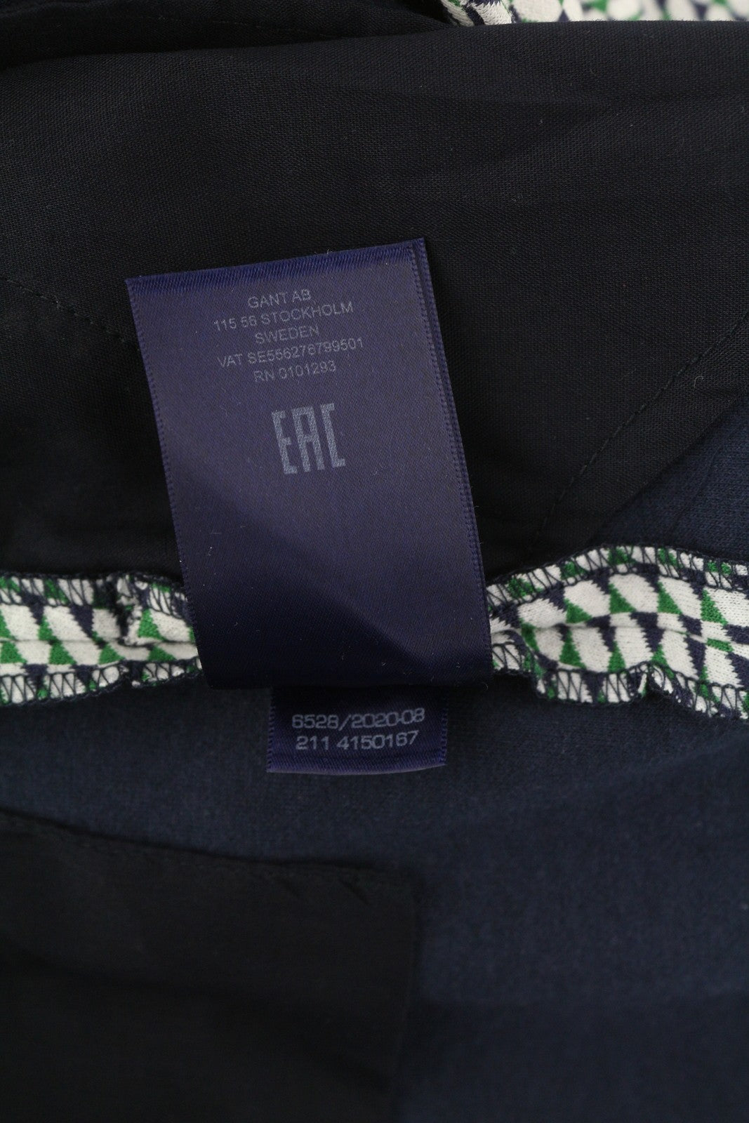 GANT Geo Jersey Cigarette moteriškos kelnės EU38 šviesiai žalios raštuotos plonos kelnės 