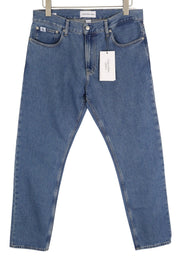 CALVIN KLEIN Authentic Straight Men Jeans W32/L32 Blue Zip Fly Casual Denim 
