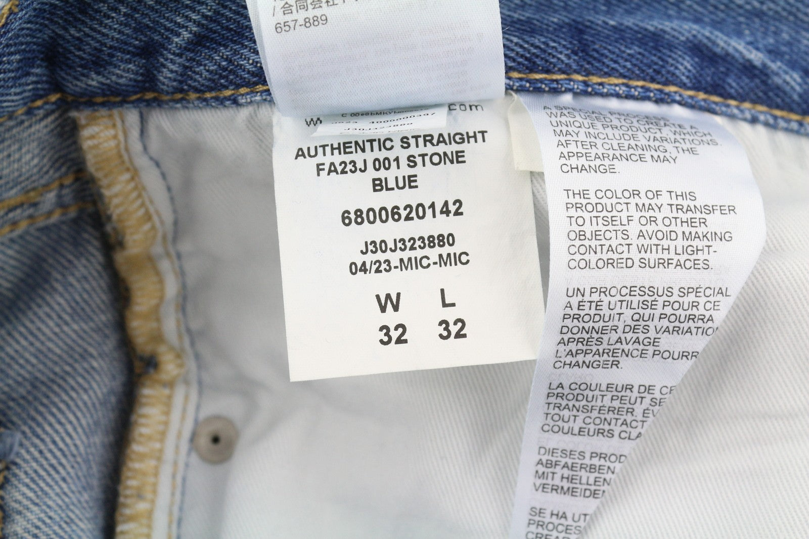 CALVIN KLEIN Authentic Straight Men Jeans W32/L32 Blue Zip Fly Casual Denim 