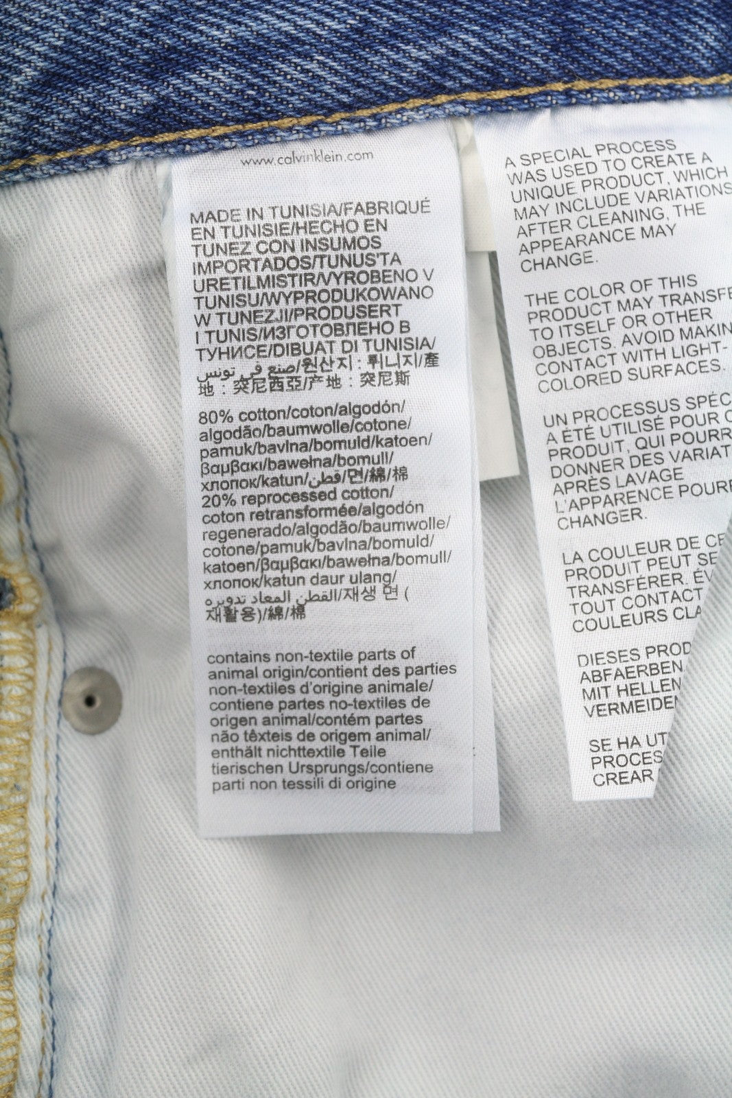 CALVIN KLEIN Authentic Straight Men Jeans W32/L32 Blue Zip Fly Casual Denim 