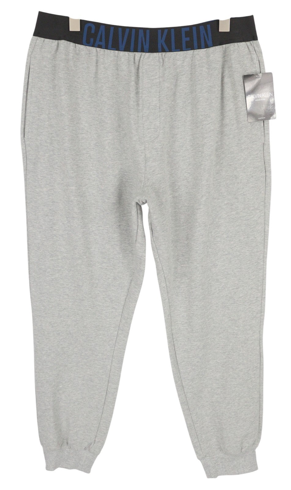 CALVIN KLEIN vyriškos kelnės XL pilkos melanžo trikotažo tamprės su logotipu ir sportiniais marškinėliais 