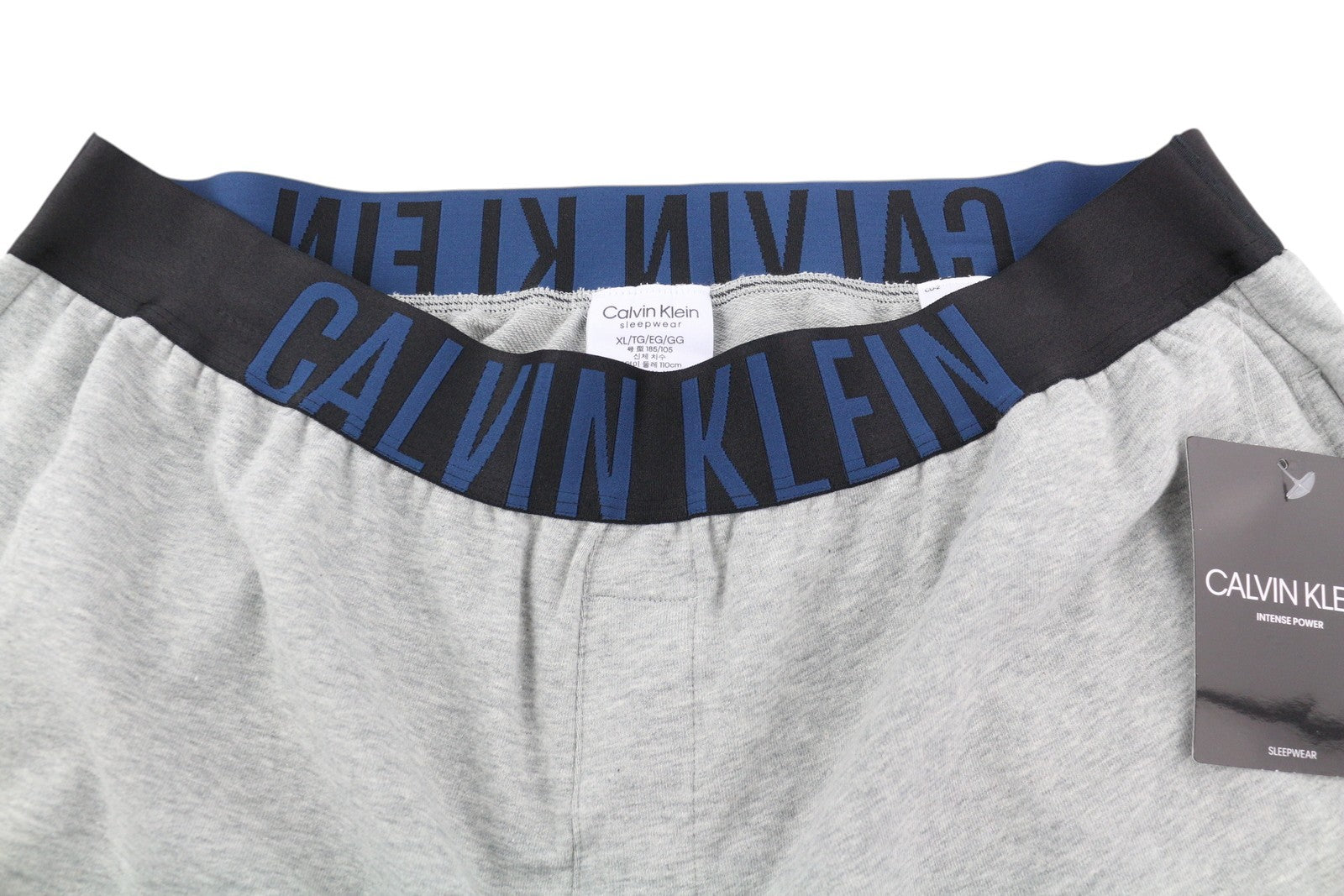 CALVIN KLEIN vyriškos kelnės XL pilkos melanžo trikotažo tamprės su logotipu ir sportiniais marškinėliais 