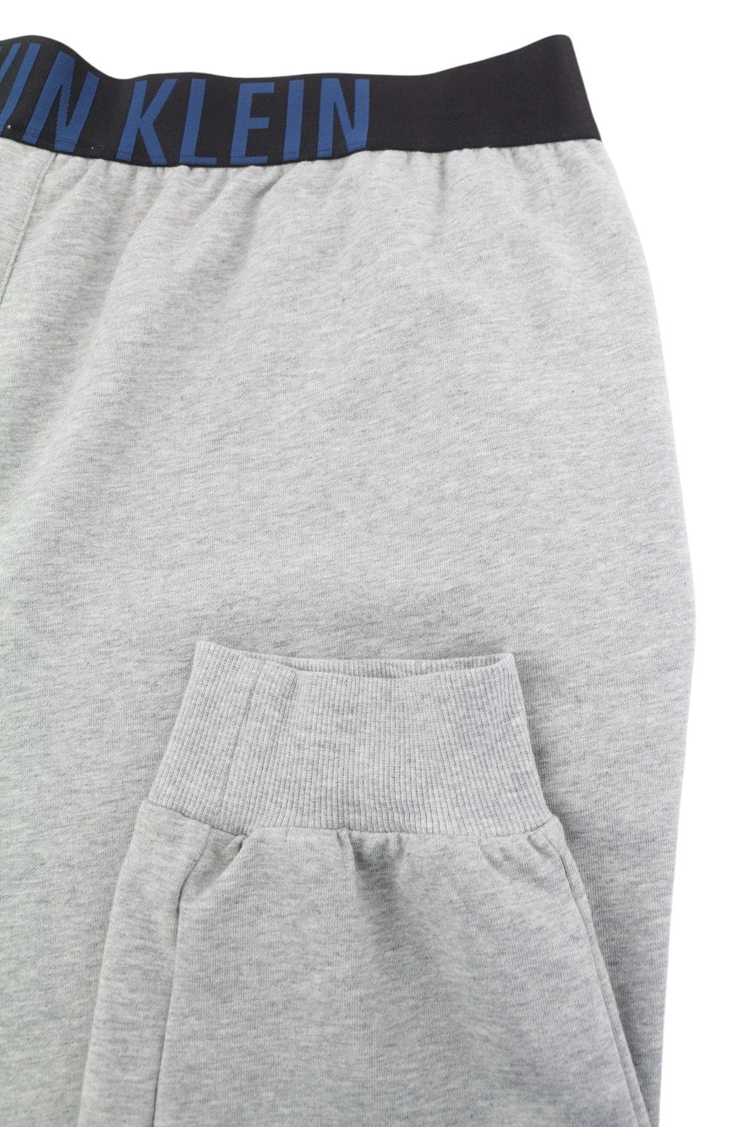 CALVIN KLEIN vyriškos kelnės XL pilkos melanžo trikotažo tamprės su logotipu ir sportiniais marškinėliais 