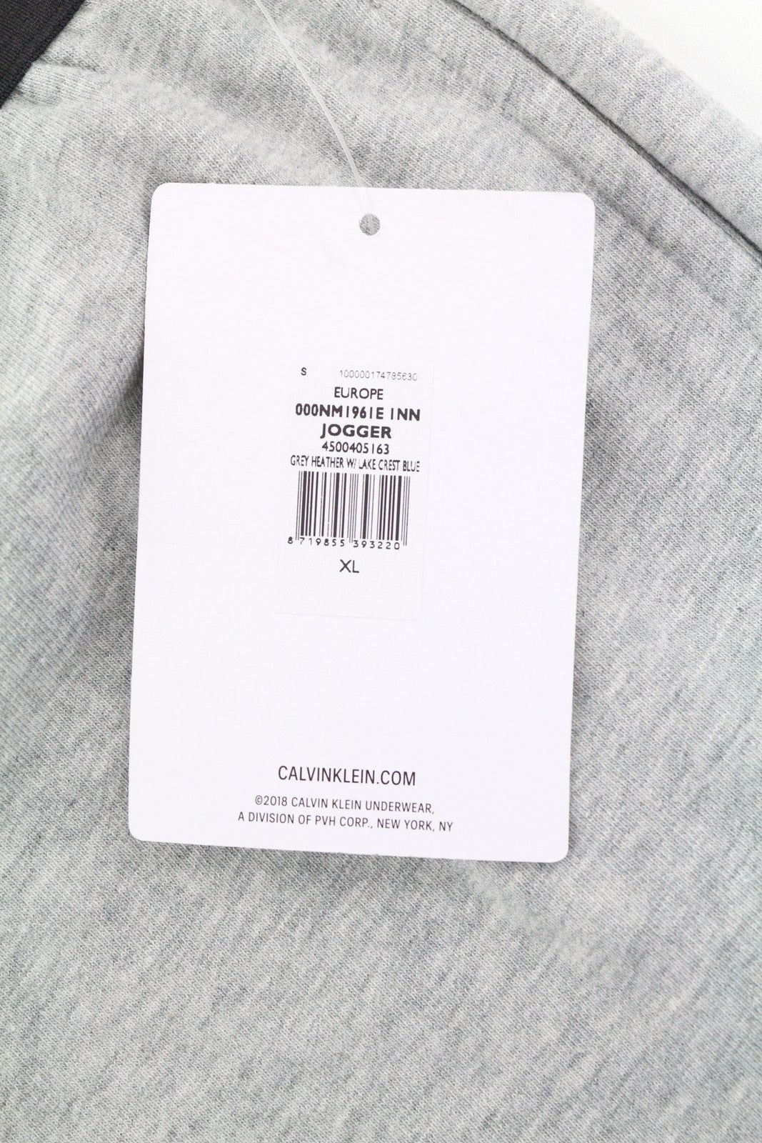 CALVIN KLEIN vyriškos kelnės XL pilkos melanžo trikotažo tamprės su logotipu ir sportiniais marškinėliais 
