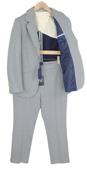 GANT Geo Jersey moteriškas kostiumas, pilkas, raštuotas, vienaeilis, su įpjova atvartu, 2in1 