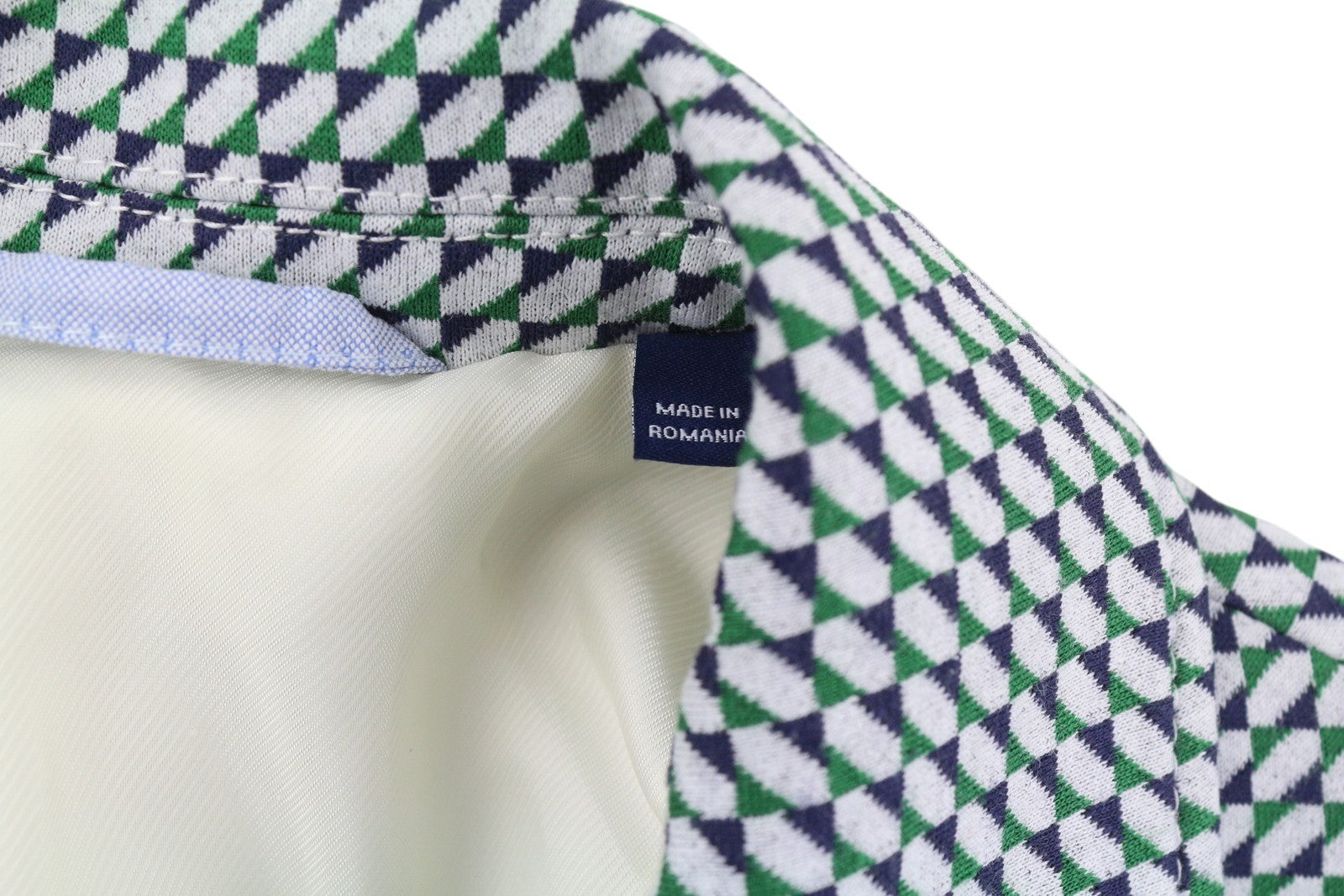 GANT Geo Jersey moteriškas kostiumas, pilkas, raštuotas, vienaeilis, su įpjova atvartu, 2in1 