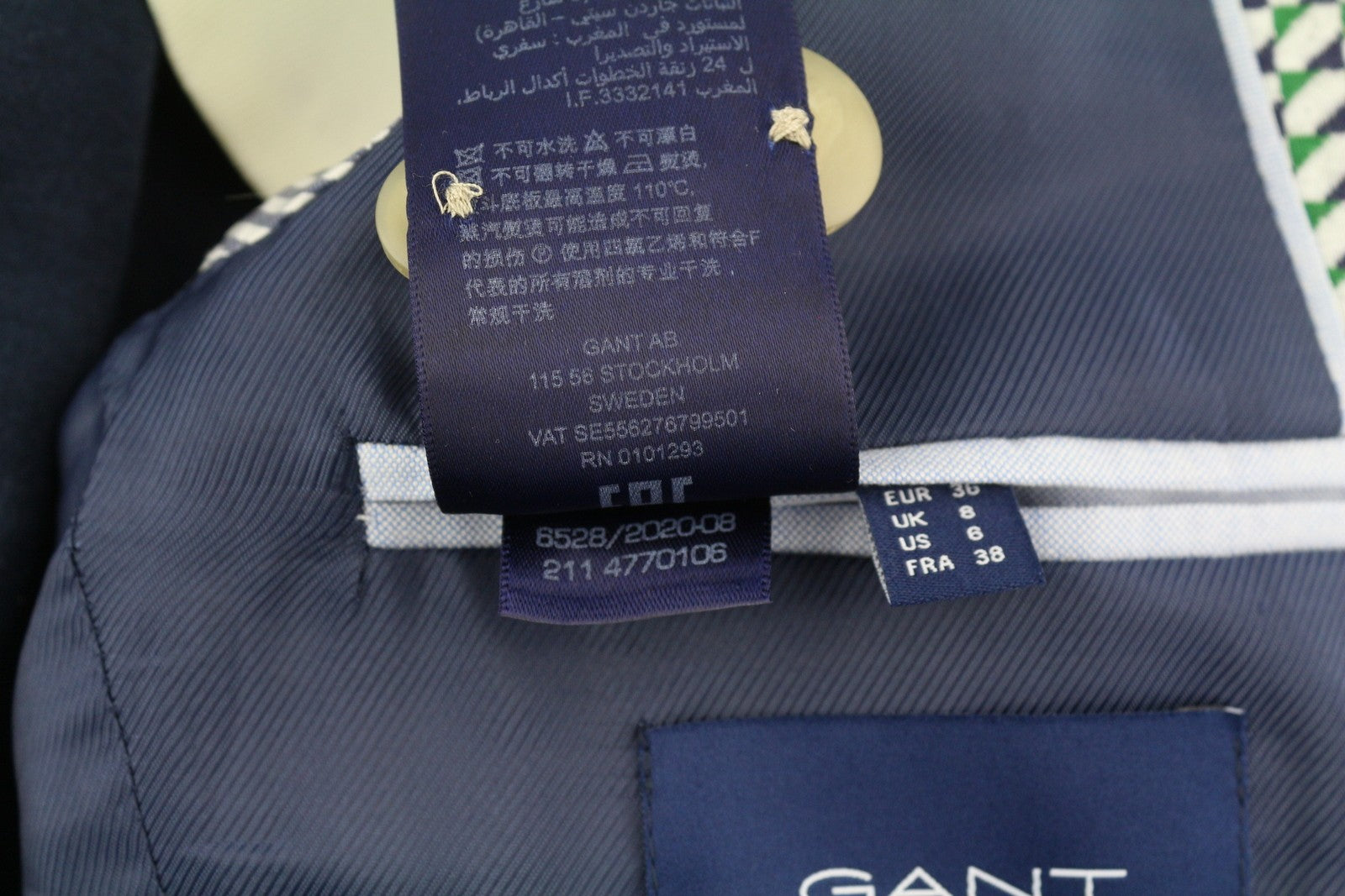 GANT Geo Jersey moteriškas kostiumas, pilkas, raštuotas, vienaeilis, su įpjova atvartu, 2in1 