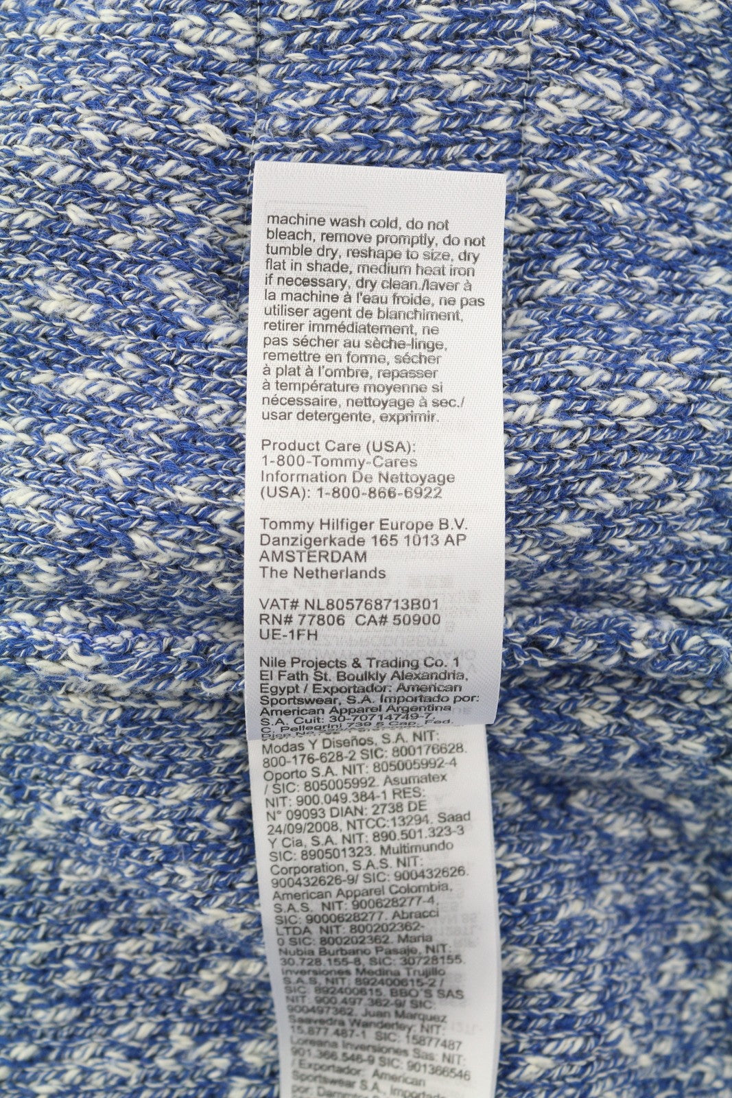 TOMMY HILFIGER Slub Yarn C NK vyriškas megztinis S mėlynos spalvos melanžo megztinis, rekomenduojama kaina – 149 € 