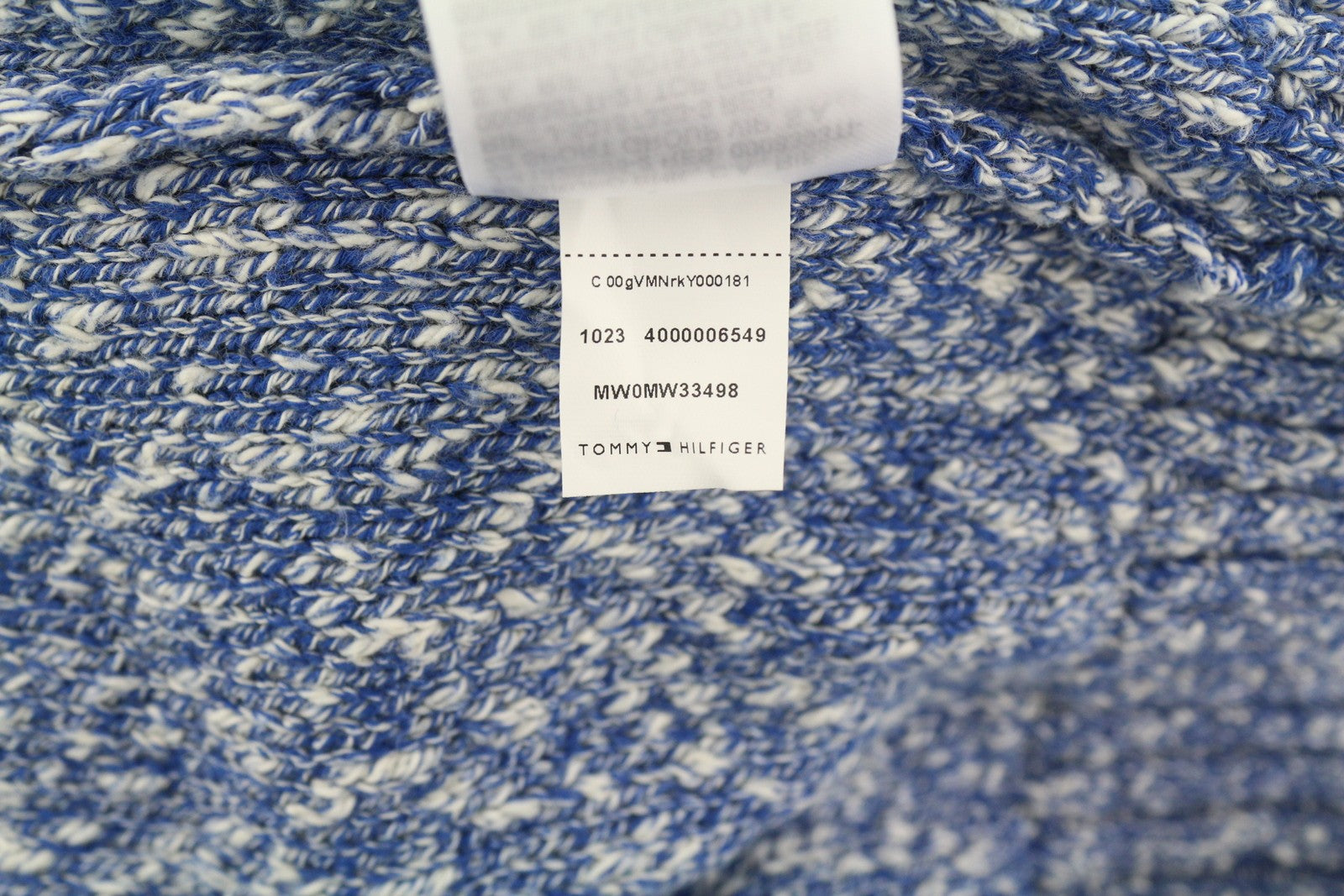 TOMMY HILFIGER Slub Yarn C NK vyriškas megztinis S mėlynos spalvos melanžo megztinis, rekomenduojama kaina – 149 € 