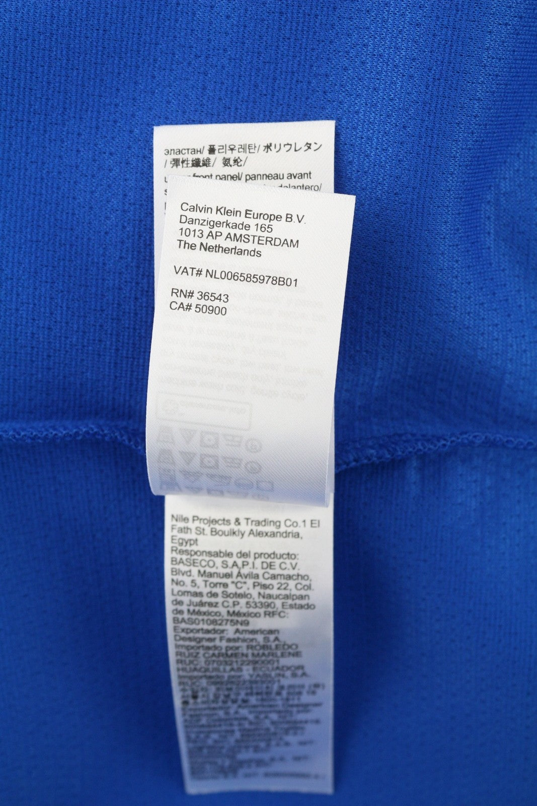 CALVIN KLEIN vyriškas džemperis XS dydžio, mėlynas, sportinis megztinis su apvalia kaklo iškirpte ir logotipu priekyje, rekomenduojama kaina – 109 € 