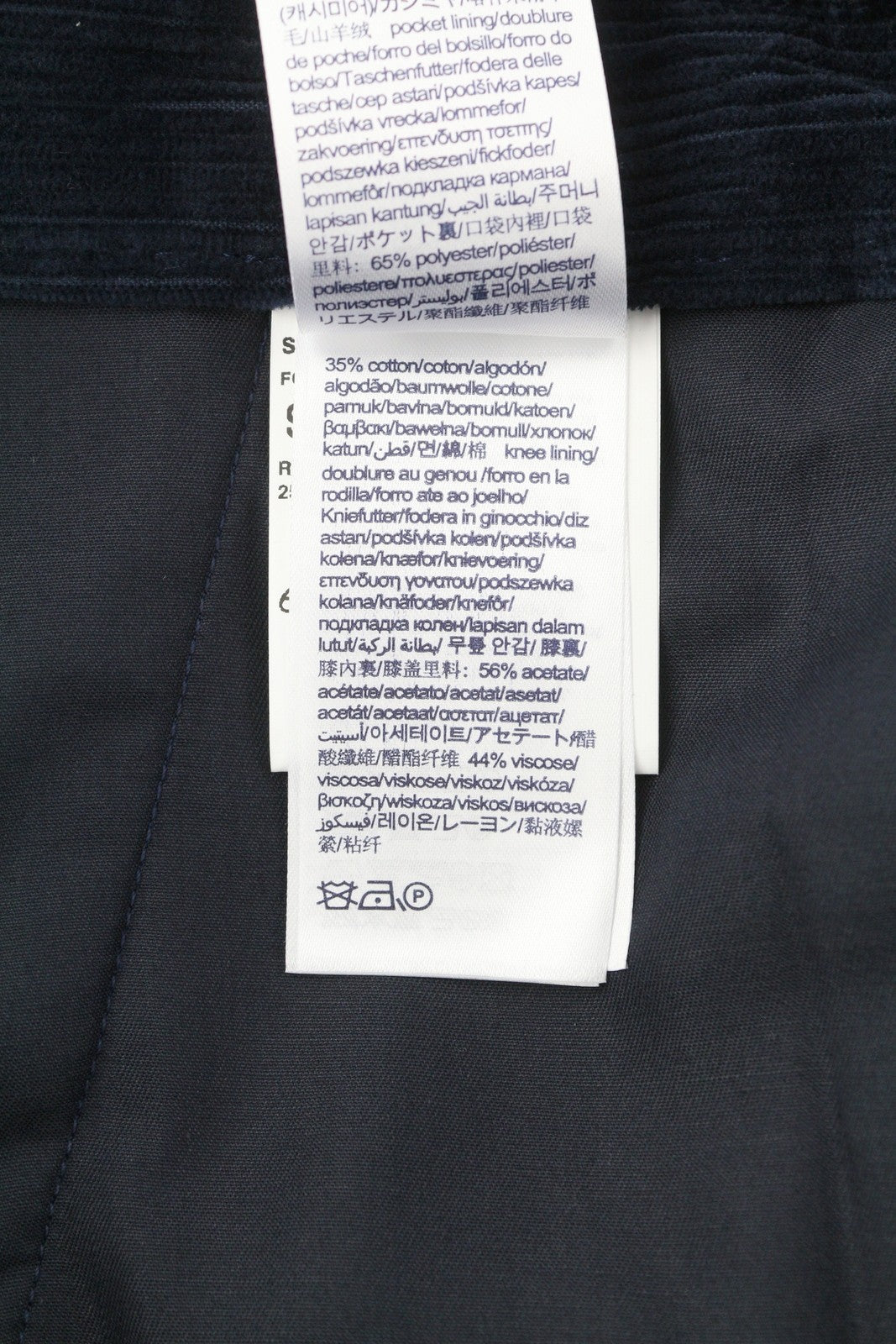 TOMMY HILFIGER Rock Velvet Cashmere vyriškos kelnės, W36, mėlynos, velveto, plonos 