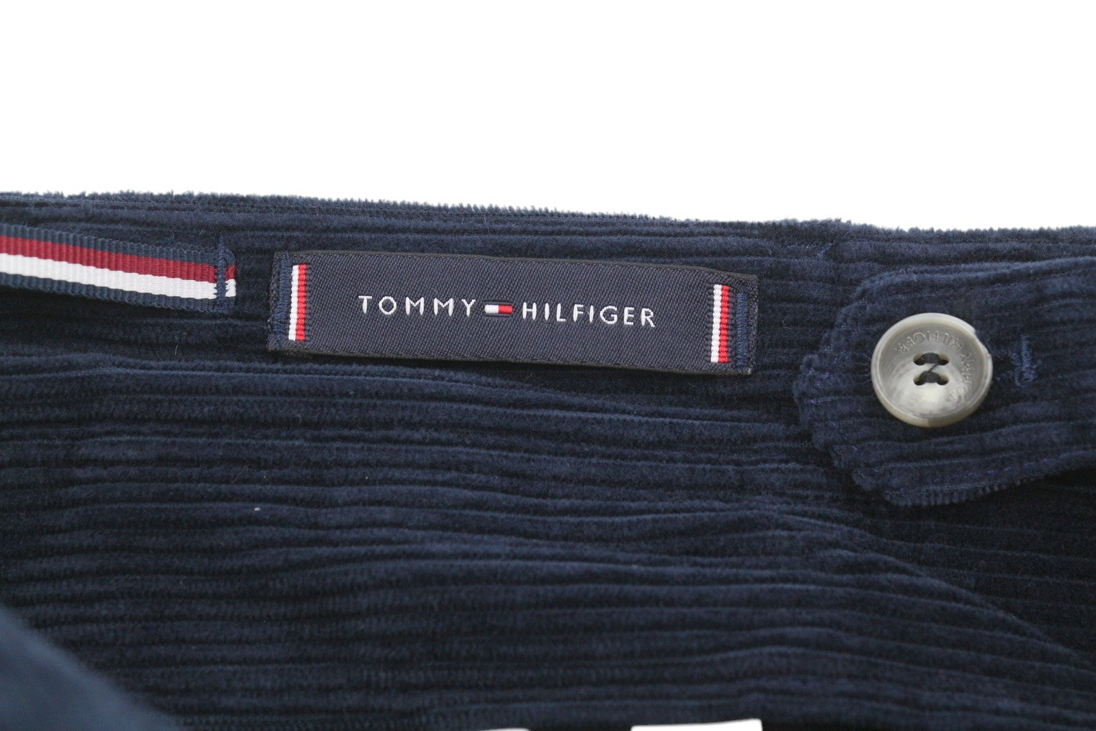 TOMMY HILFIGER Rock Velvet Cashmere vyriškos kelnės, W36, mėlynos, velveto, plonos 