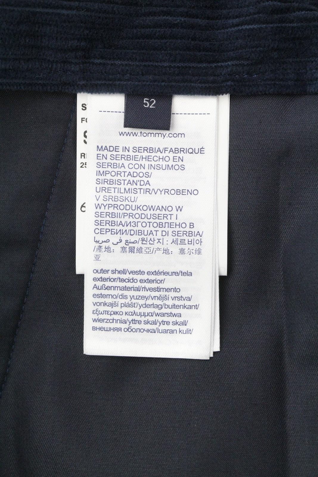 TOMMY HILFIGER Rock Velvet Cashmere vyriškos kelnės, W36, mėlynos, velveto, plonos 