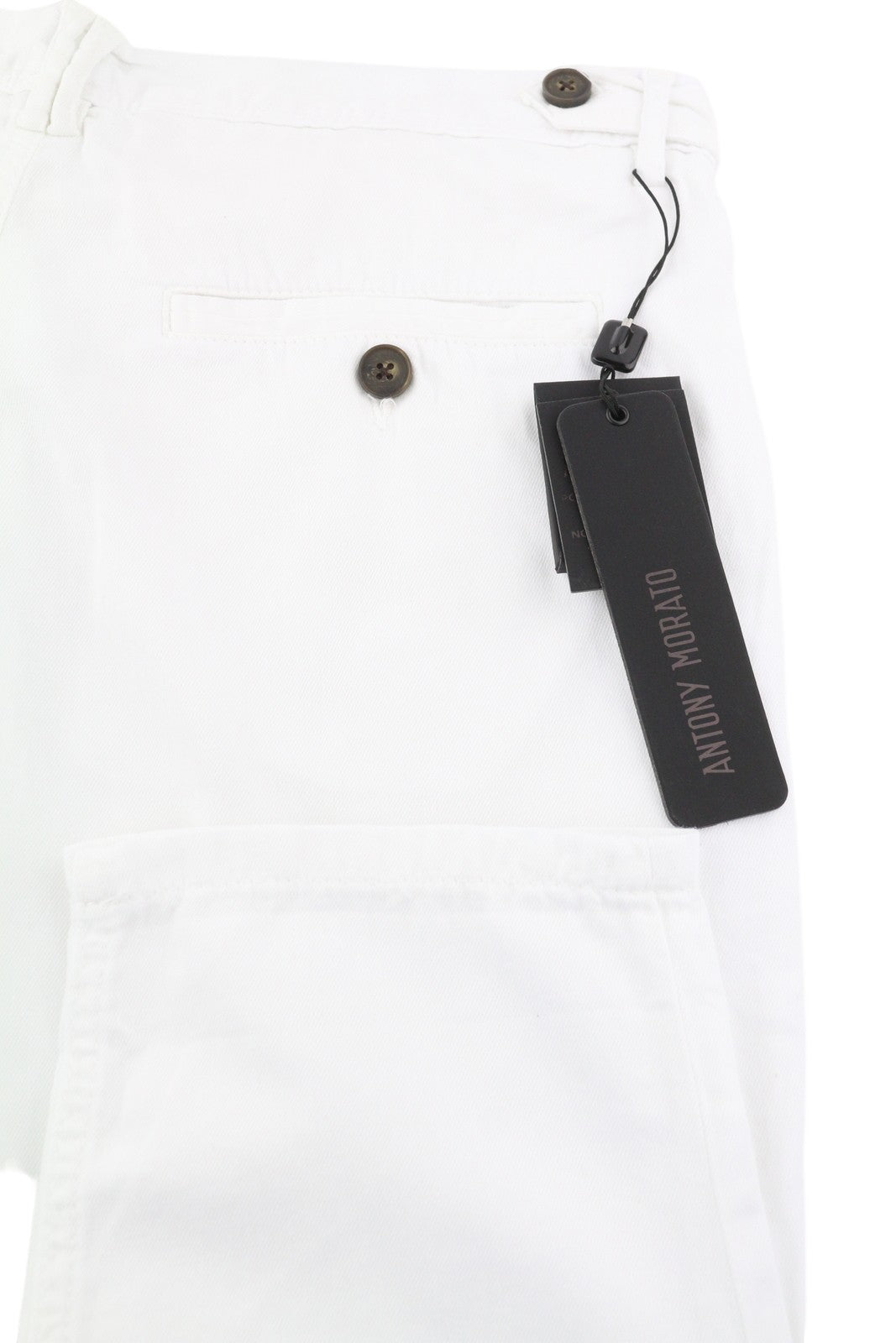 ANTONY MORATO Prince vyriškos kelnės W26 baltos lino mišinio laisvo kirpimo su sagomis 