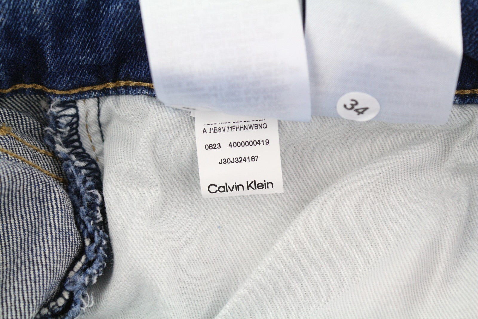 CALVIN KLEIN Dad vyriški džinsai W30 mėlyni išblukę trumpi siaurėjantys klešnės užtrauktukai džinsai 