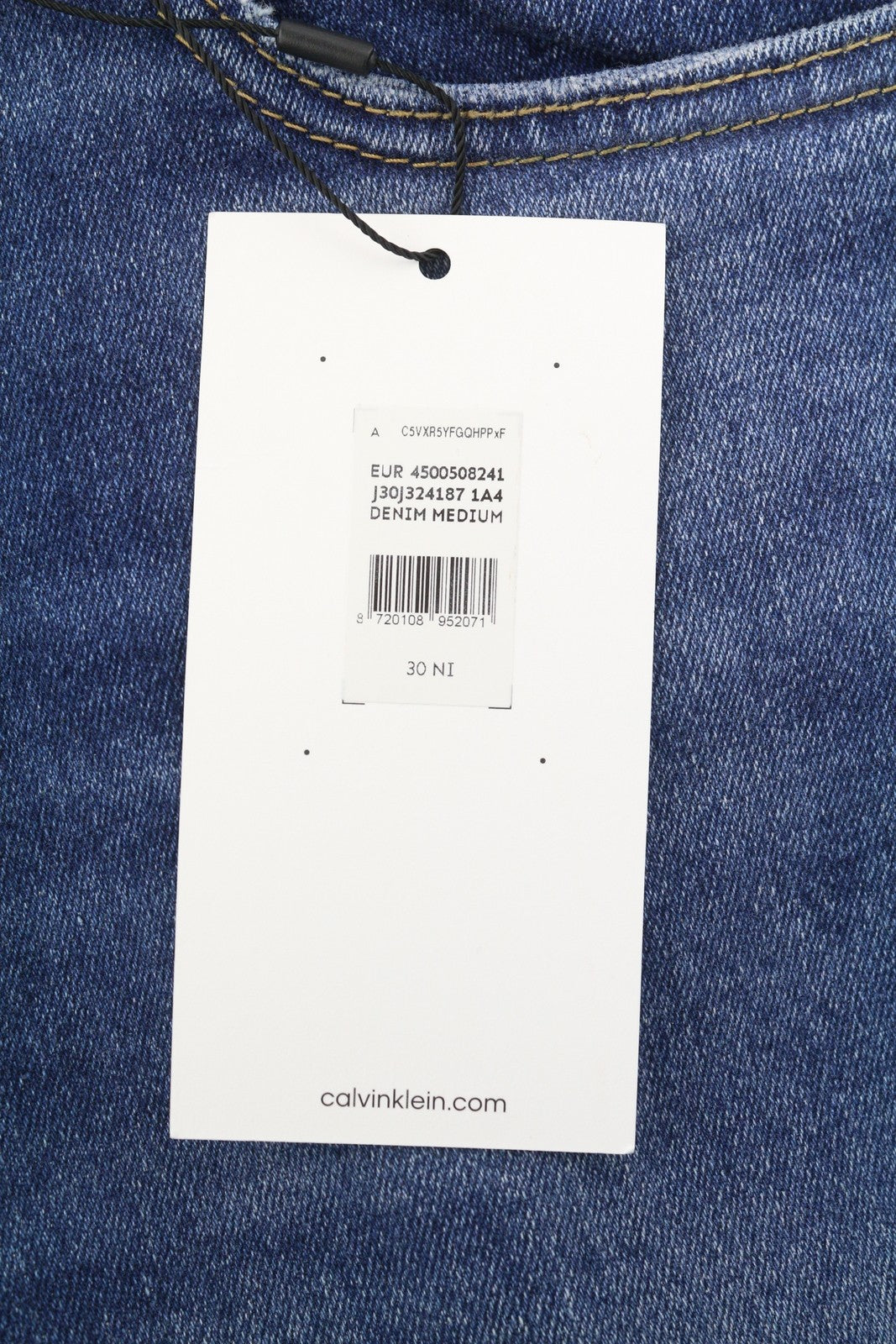 CALVIN KLEIN Dad vyriški džinsai W30 mėlyni išblukę trumpi siaurėjantys klešnės užtrauktukai džinsai 