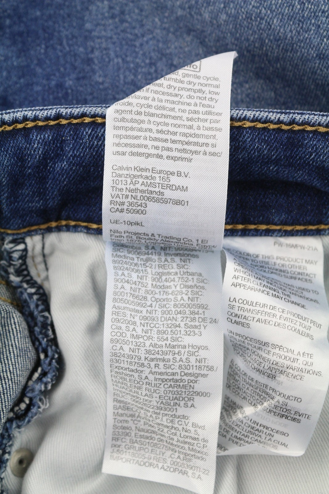 CALVIN KLEIN Dad vyriški džinsai W30 mėlyni išblukę trumpi siaurėjantys klešnės užtrauktukai džinsai 