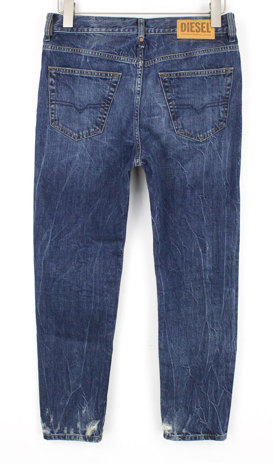 DIESEL Mharky 080AG vyriški džinsai W29/L30 Slim Skinny Fit, dirbtinės mėlynos medvilnės 