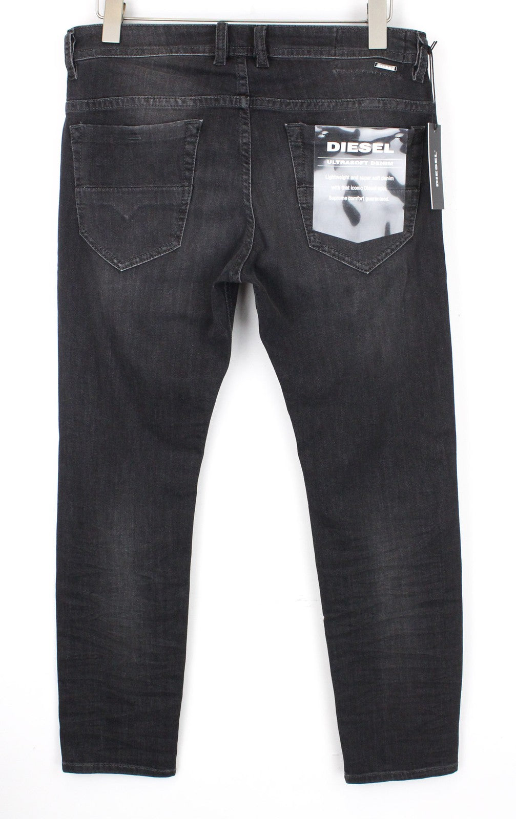 DIESEL Thommer 0687J vyriški džinsai W32/L30 Slim Skinny tamsiai pilki tamprūs medvilniniai džinsai 