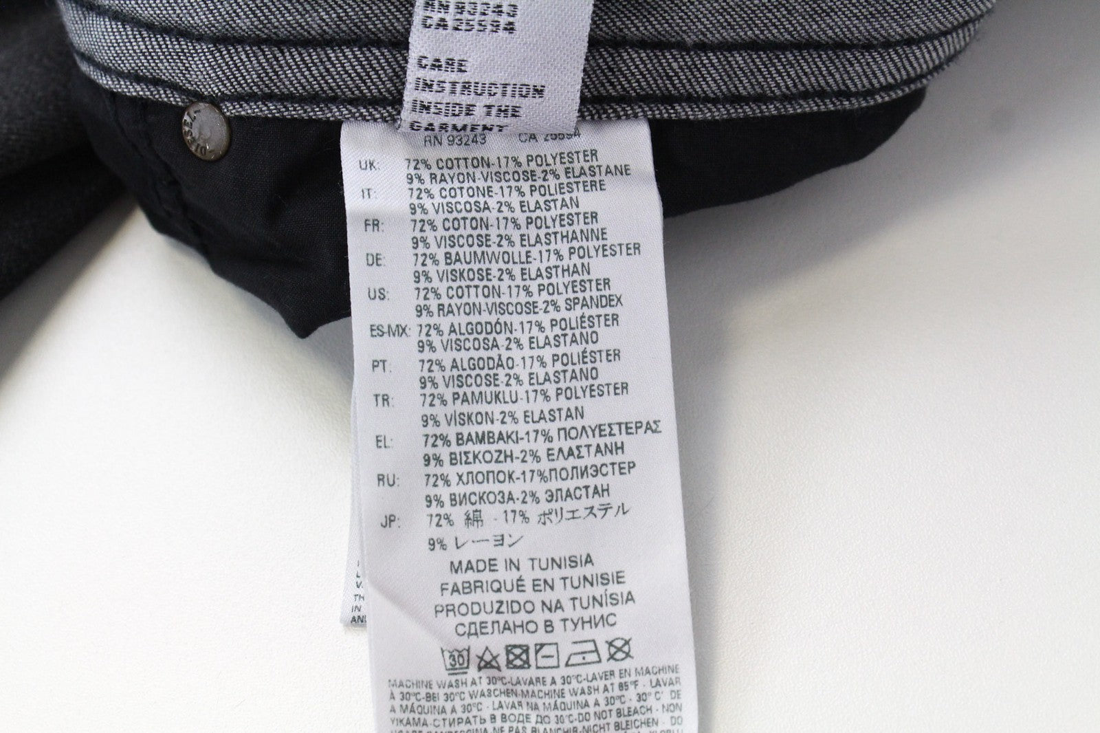 DIESEL Thommer 0687J vyriški džinsai W32/L30 Slim Skinny tamsiai pilki tamprūs medvilniniai džinsai 