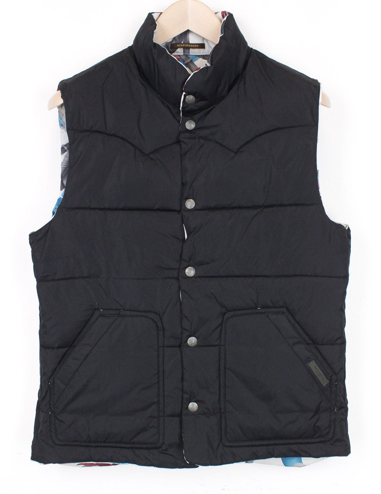 SCOTCH &amp; SODA vyriška liemenė M, balkšva, lapų rašto, dvipusė, aukšta iškirpte 